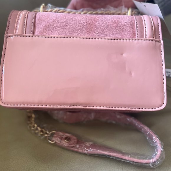 MALI + LILI VEGAN SUEDE MINI ME BLUSH PINK SUEDE CROSSBODY   NWT - Picture 2 of 8